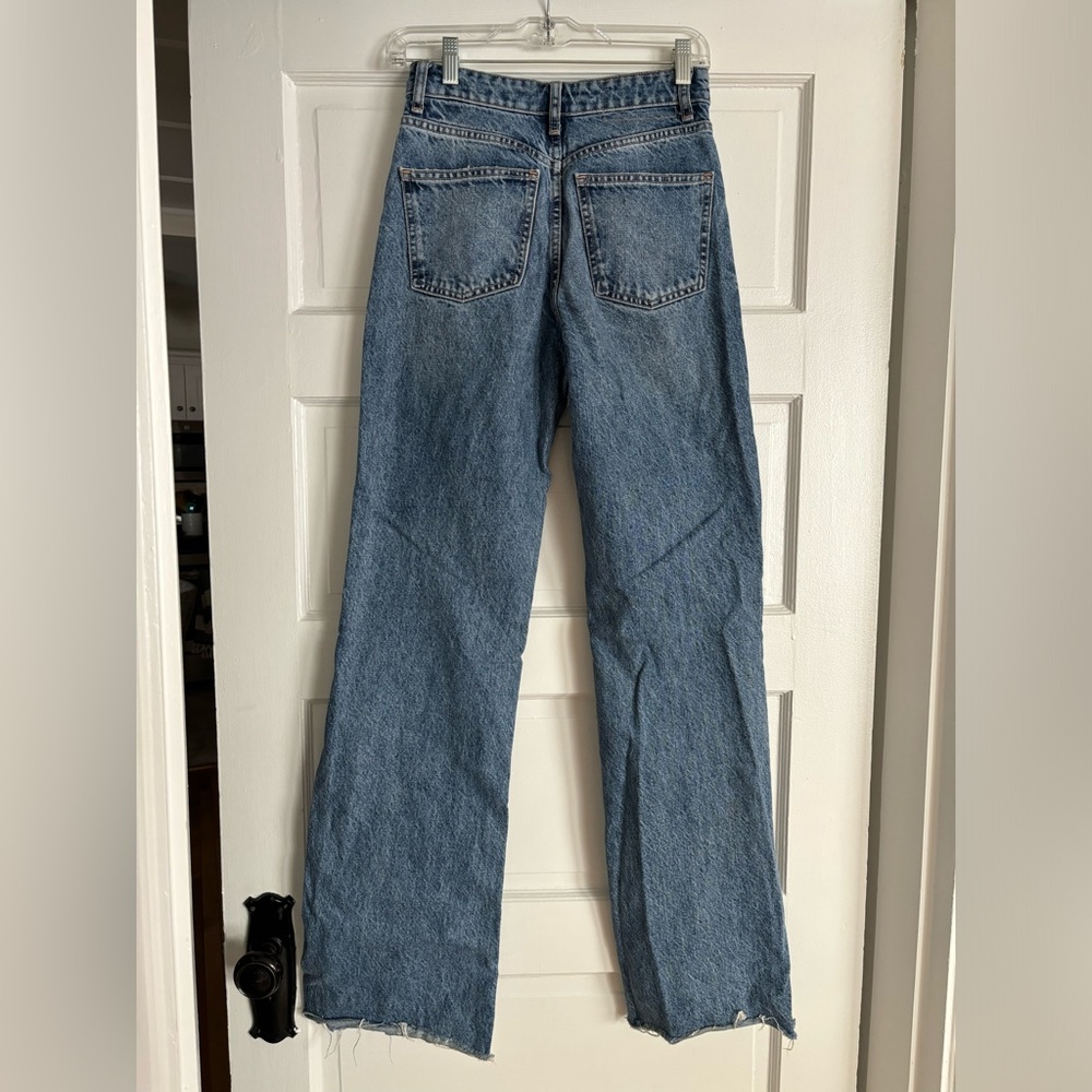 Zara Ripped Wide Leg Jeans - High Rise - Picture 3 of 5